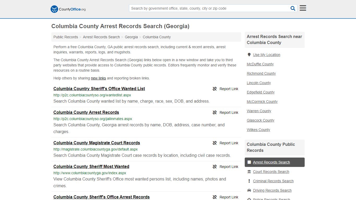 Arrest Records Search - Columbia County, GA (Arrests & Mugshots)