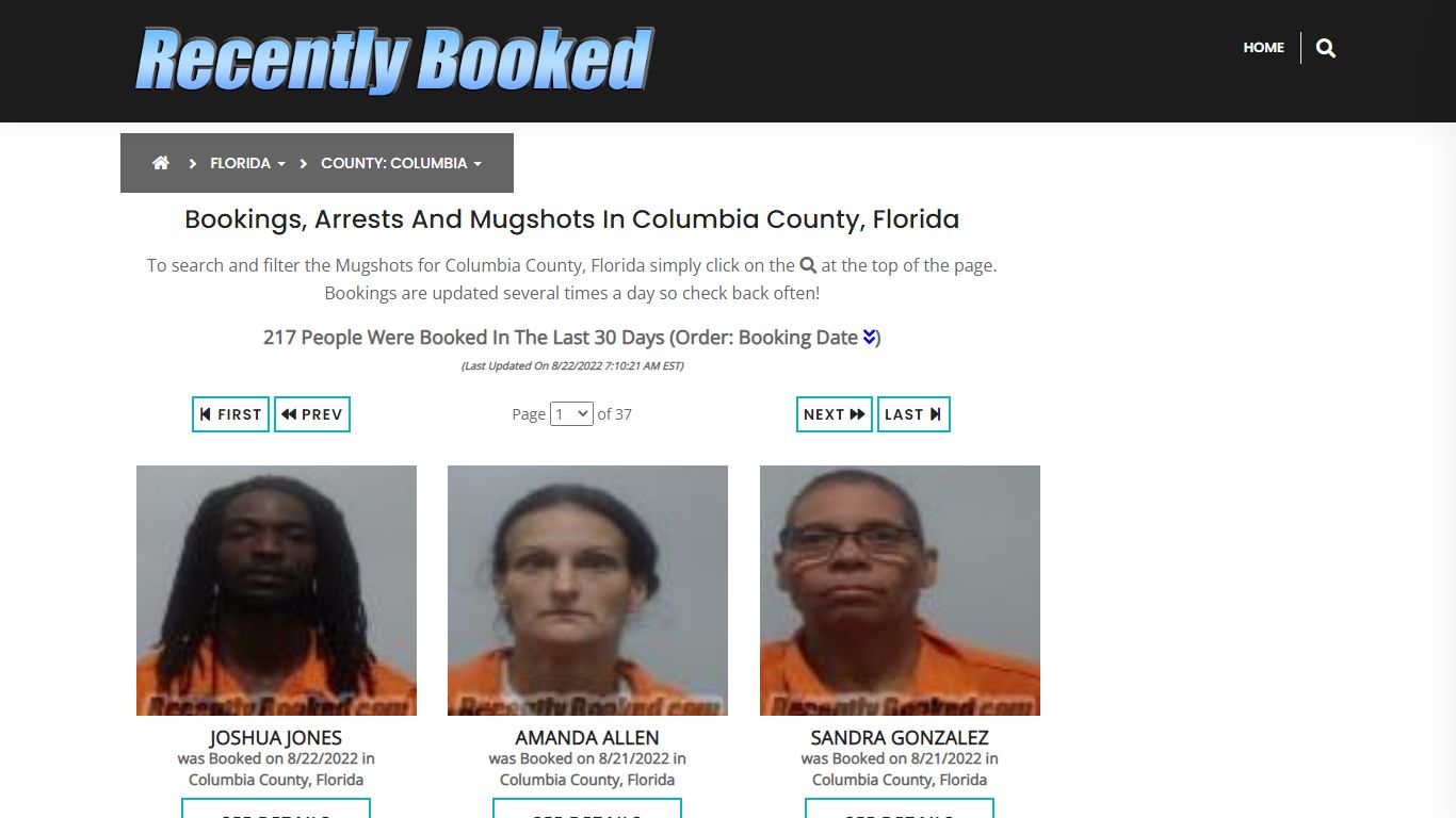 Bookings, Arrests and Mugshots in Columbia County, Florida